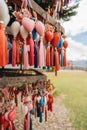 Heart shaped charms hanging on christmas tree at Yun Lai Viewpoint Royalty Free Stock Photo