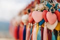 Heart shaped charms hanging on christmas tree at Yun Lai Viewpoint Royalty Free Stock Photo