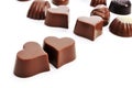 Heart-shaped chocolate bonbons