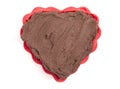 Heart Shaped Chocolate Bowl Filled with Chocolate Hummus Dip Spread