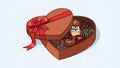 Heart-shaped chocolate box with assorted sweets Royalty Free Stock Photo