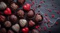 heart shaped chocolate candies. Selective focus. Royalty Free Stock Photo