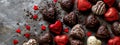 heart shaped chocolate candies. Selective focus. Royalty Free Stock Photo