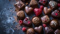 heart shaped chocolate candies. Selective focus. Royalty Free Stock Photo