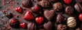 heart shaped chocolate candies. Selective focus. Royalty Free Stock Photo