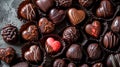 heart shaped chocolate candies. Selective focus. Royalty Free Stock Photo