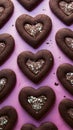 Heart shaped chocolate cookies filled with creamy delight, perfect for sharing