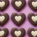 Heart shaped chocolate cookies filled with creamy delight, perfect for sharing