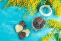 Heart shaped chocolate cookies in glass jar Royalty Free Stock Photo