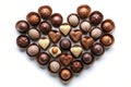 Heart-shaped chocolates arranged decoratively Royalty Free Stock Photo