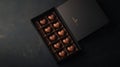 Heart Shaped Chocolates In An Elegant Black Box Royalty Free Stock Photo