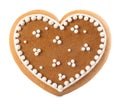 Heart shaped Christmas cookie isolated on white Royalty Free Stock Photo