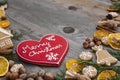 Heart shaped Christmas gingerbread Royalty Free Stock Photo