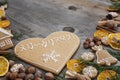 Heart shaped Christmas gingerbread Royalty Free Stock Photo