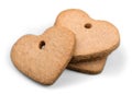 Heart shaped cinnamon cookies on background Royalty Free Stock Photo