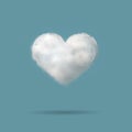 Heart shaped cloud in the blue  backgroud with space for text, valentines day background Royalty Free Stock Photo