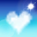 Heart shaped cloud in the blue sky Royalty Free Stock Photo