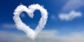 Heart shaped cloud on blue sky background. 3d illustration Royalty Free Stock Photo