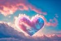 Heart shaped cloud on blue sky background. Valentine\'s day concept Royalty Free Stock Photo