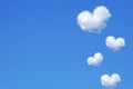 Heart shaped cloud in the blue sky Royalty Free Stock Photo