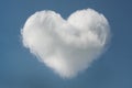 Heart shaped cloud in the blue sky with space for text, valentines day background Royalty Free Stock Photo