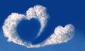 Heart shaped cloud on blue sky Royalty Free Stock Photo