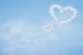 Heart shaped cloud in blue sky. Valentine and wedding background Royalty Free Stock Photo