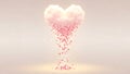 Heart-shaped cloud with falling hearts Royalty Free Stock Photo