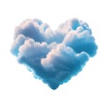 Heart shaped Cloud love concep Valentine on Isolated Transparent png background. Generative ai Royalty Free Stock Photo