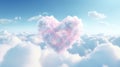 A heart shaped cloud in the middle of a blue sky. Perfect for romantic or love-themed projects Royalty Free Stock Photo