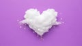 Heart-shaped cloud on purple background Royalty Free Stock Photo