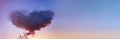 A heart-shaped cloud in the sky. Royalty Free Stock Photo