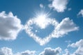Heart shaped cloud sunny. Generate Ai