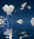 Heart Shaped Cloud With Thunderbolt Royalty Free Stock Photo