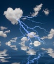 Heart Shaped Cloud With Thunderbolt Royalty Free Stock Photo