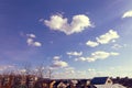 Heart shaped cloun in blue sky, love symbol concept Royalty Free Stock Photo