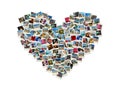 Heart shaped collage made of world travel photos Royalty Free Stock Photo