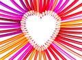 Heart shaped from colored pencils Royalty Free Stock Photo