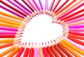 Heart shaped from colored pencils Royalty Free Stock Photo