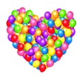 Heart shaped colorful balloons