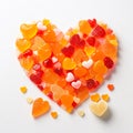 Heart-shaped colorful sweet candy background Royalty Free Stock Photo