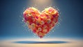 Heart-shaped composition of glowing orbs Royalty Free Stock Photo