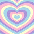 Heart-shaped concentric stripes vector background. Royalty Free Stock Photo