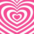 Heart-shaped concentric stripes vector background. Royalty Free Stock Photo