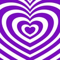 Heart-shaped concentric stripes vector background. Royalty Free Stock Photo
