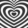 Heart-shaped concentric stripes vector background. Royalty Free Stock Photo
