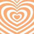 Heart-shaped concentric stripes vector background. Royalty Free Stock Photo