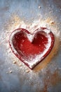 heart-shaped cookie cutter on a flour-dusted surface Royalty Free Stock Photo