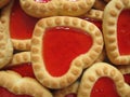 Heart shaped cookies background