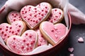 Heart shaped cookies icing for Valentine\'s day delicious homemade natural pastry